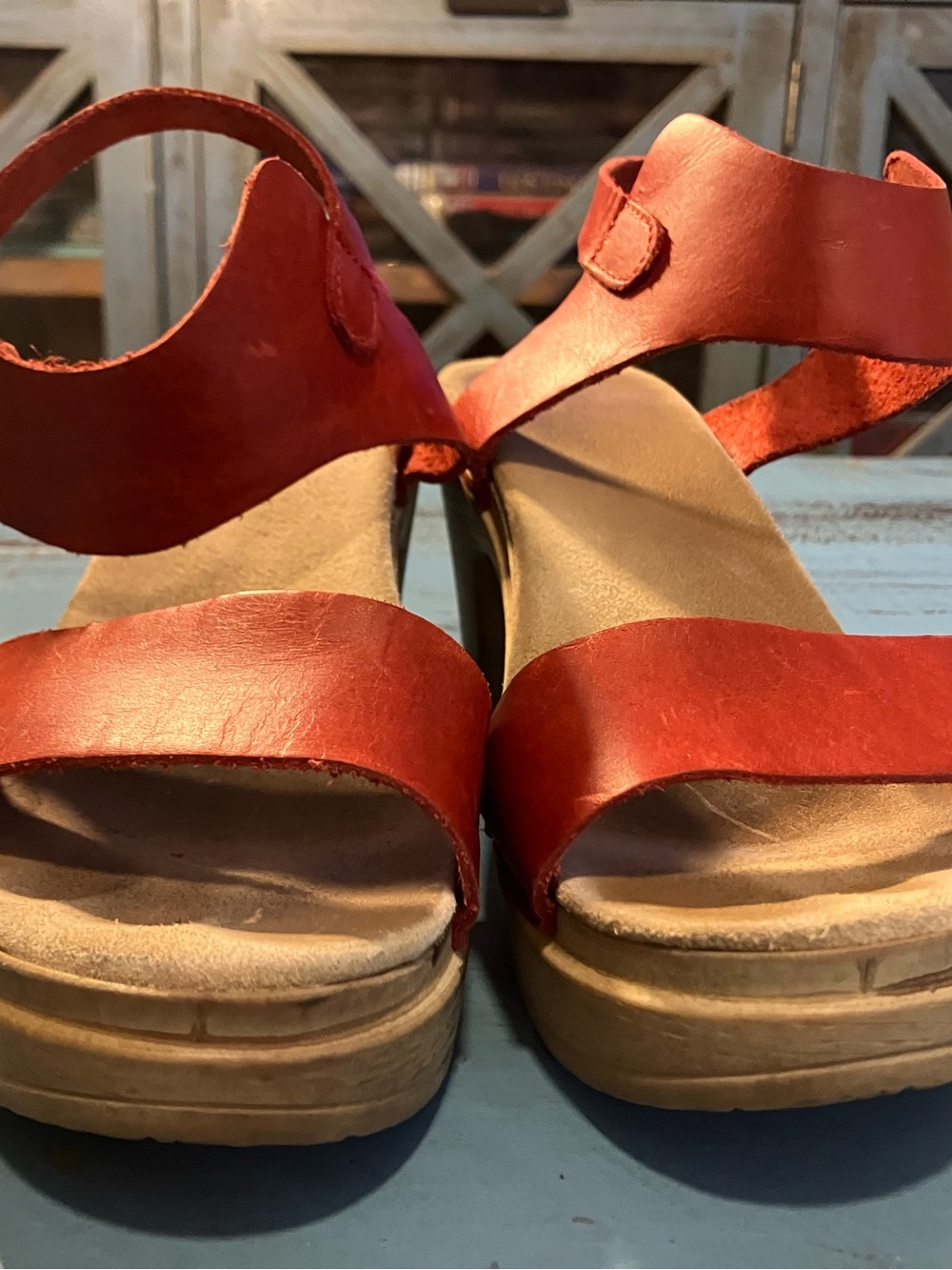 Calou Red Leather Comfortable Flex Clog - Picture 7 of 15
